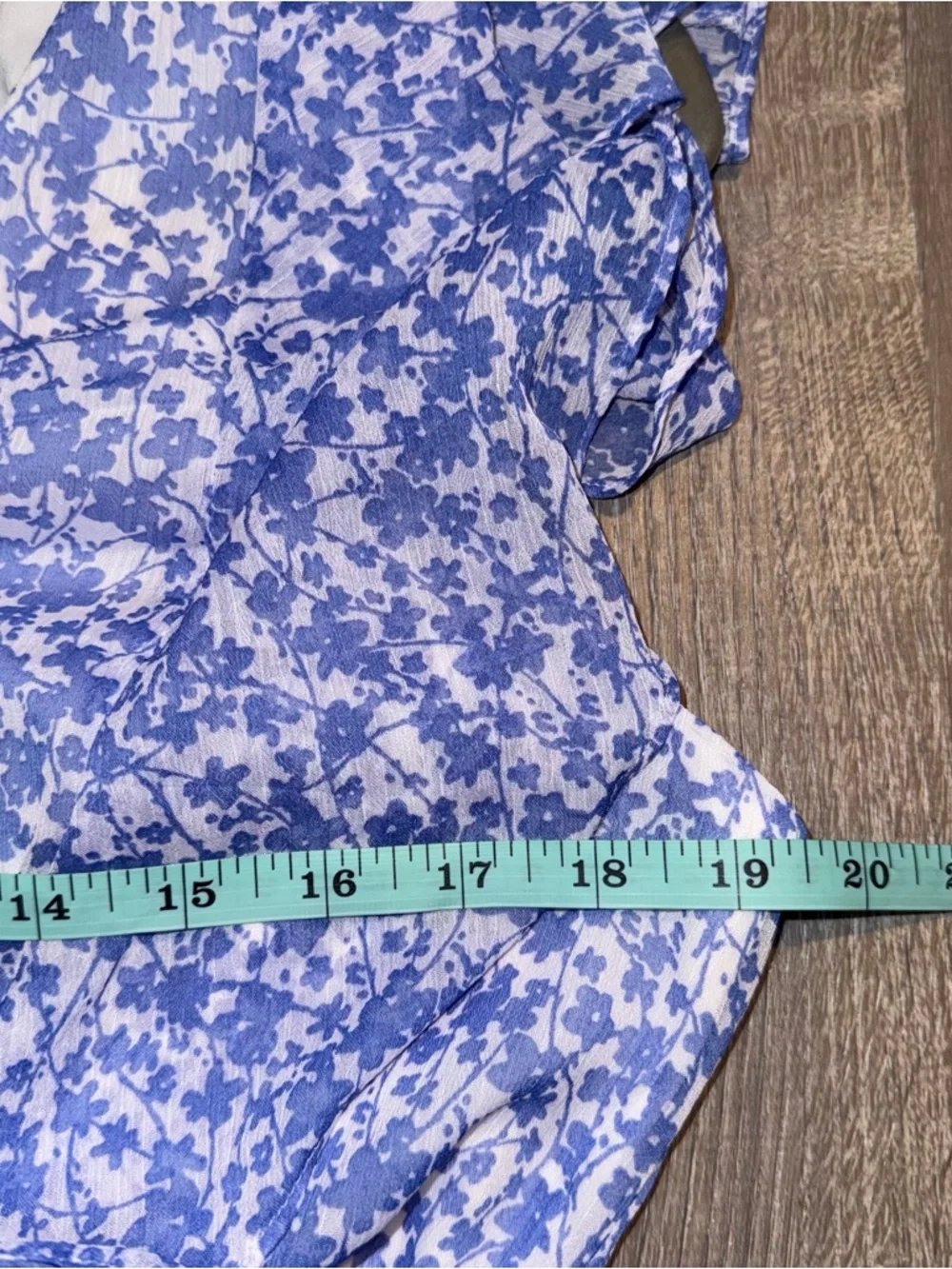 Tommy Hilfiger Light Blue white Floral sleeveless Ruffle chiffon Dress 12 NWOT - Picture 13 of 16